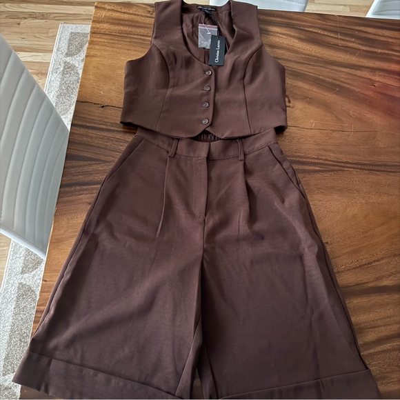 Christian Lacroix Espresso Brown Matching Vest and Long...
